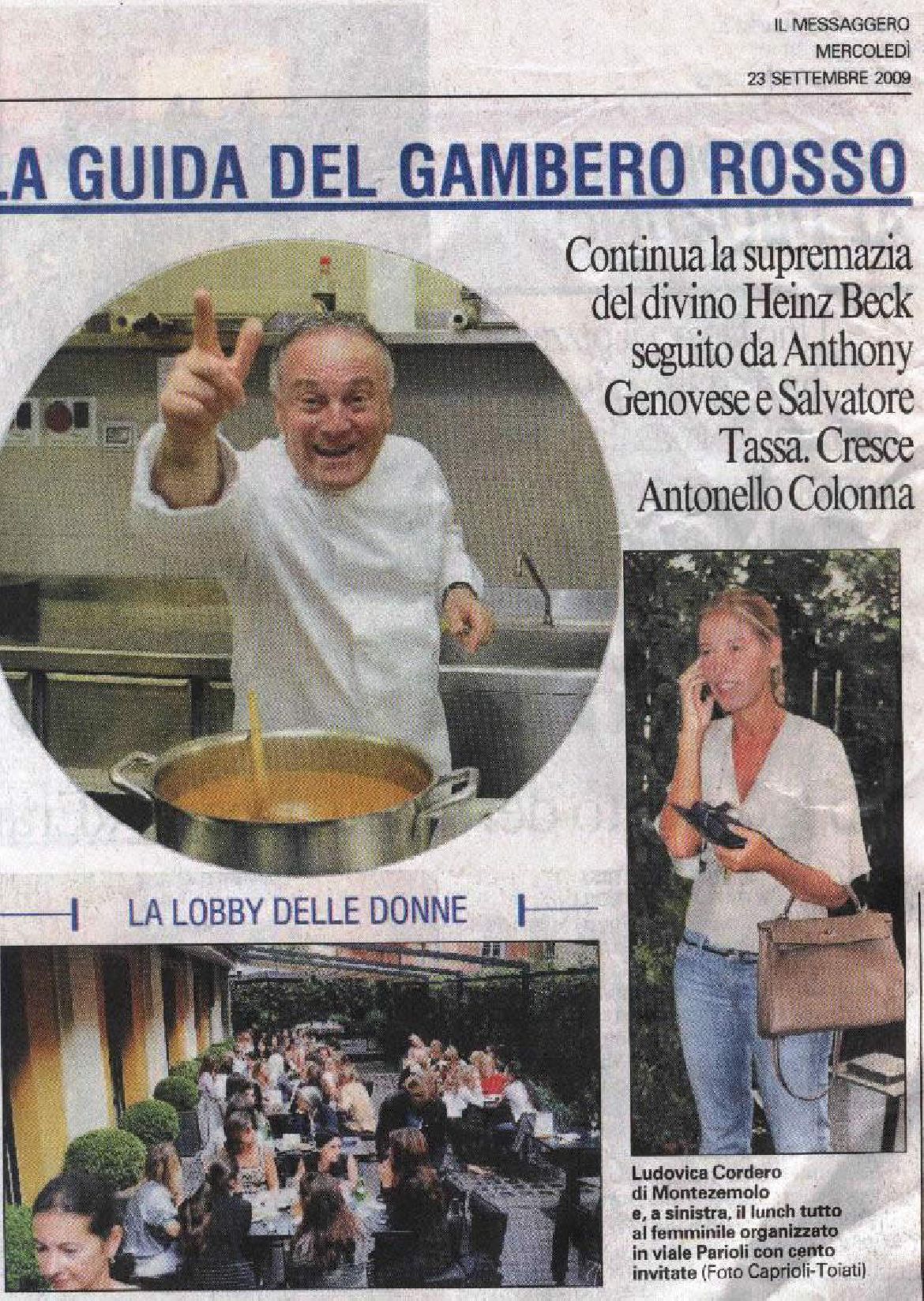 Il Messaggero - I locali Gambero Rosso di Roma